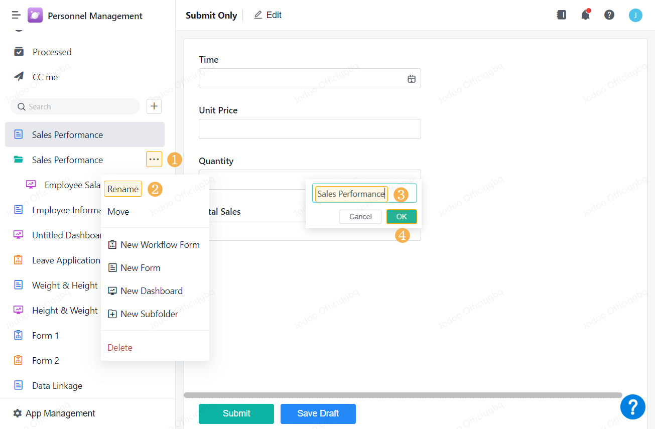 Basic Settings for Forms and Dashboards Jodoo Documents