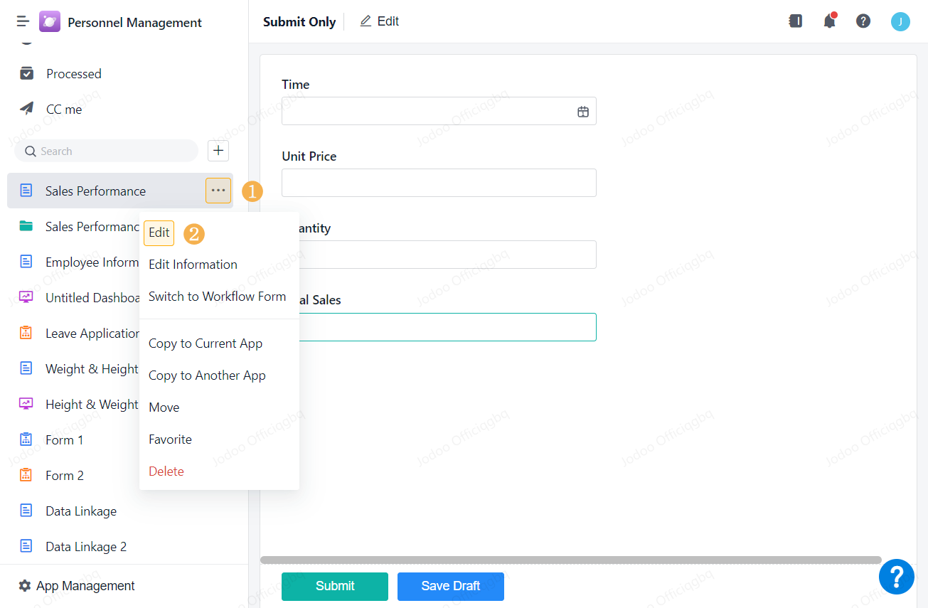 Basic Settings for Forms and Dashboards Jodoo Documents